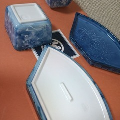 未使用　有田焼　墨はじき萩　末広料理揃　西峰作　４個　2客セットの画像