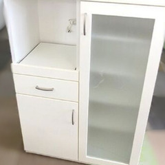 ニトリ レンジボード 幅80×奥40×高115 食器棚 ミドルレンジボード レンジ台 キッチンボード 札幌の画像