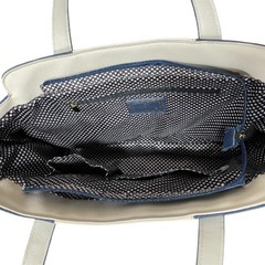 ネイビーとアイボリーのトートバッグの画像