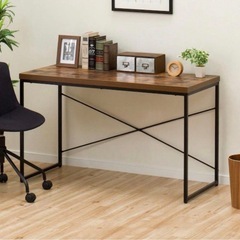 【引取限定】ニトリ　Nステイン デスク ワゴン　折りたたみチェア　3点セットの画像