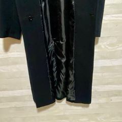 Allegri アンゴラ混フード付ロングコート 黒 9AR Mサイズの画像