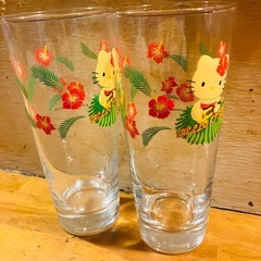 日焼けキティちゃん　グラス　レトロ ハローキティ サンリオの画像