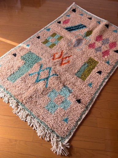 モロッコ　ハンドメイドラグ　ウール