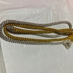 帯締め　金色銀色 赤 紐　ロープの画像