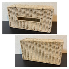 ティシュケース⭐︎カゴデザイン　シンプルの画像