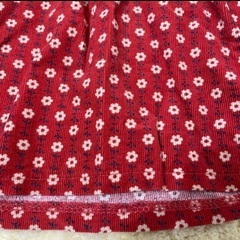 秋物　花柄　長袖ワンピース130 裏地なし　スカートコーデュロイの画像