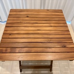 ガーデンテーブルチェア 3点セット 折りたたみ 天然木の画像