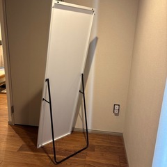 姿見鏡、ミラー、白、全身鏡の画像