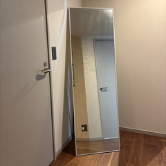 姿見鏡、ミラー、白、全身鏡の画像