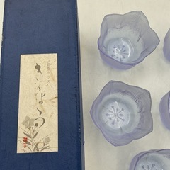たち吉　ガラス小鉢　桔梗型　薄紫色の創作ガラスが人気の画像