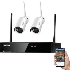 新品 ワイヤレス 防犯カメラ2台セット 300万画素 10chレ...