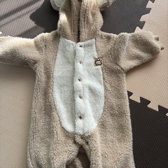 くまさん もこもこロンパース カバーオール 70サイズの画像