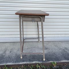 【那須町役場】昭和レトロ　廃校　小学校　インテリア　学習机【管理番号371】の画像