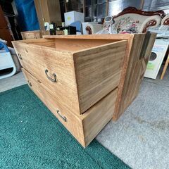 アンティーク 和箪笥 2段 タンス 木製の画像