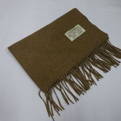 ( E-56 )UNDERSON REGISTERED EST. 2019 マフラー ブラウン 茶色 フリンジ なめらか 韓国 中古の画像