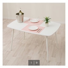 ニトリ　ダイニングテーブル　白　120の画像