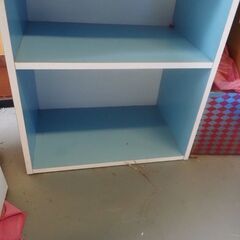 ３段カラーBOX、４９x２５x９０、ブルー、美品の画像