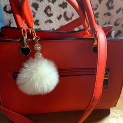 赤い肩下げバッグの画像