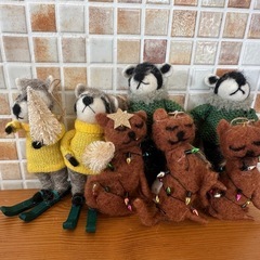 クリスマスツリー 動物オーナメント 7つセットの画像