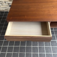 テーブル ロータイプ 木目 コンパクト 収納付 両サイド収納25K 北TO3の画像