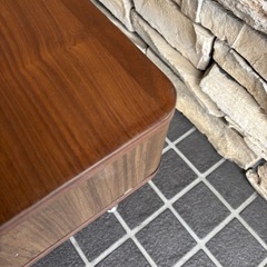 テーブル ロータイプ 木目 コンパクト 収納付 両サイド収納25K 北TO3の画像