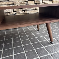 テーブル ロータイプ 木目 コンパクト 収納付 両サイド収納25K 北TO3の画像