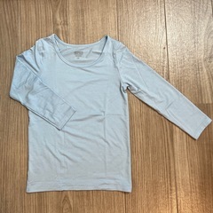 UNIQLO HEATTECHキッズインナー長袖120ほぼ新品ライトブルー3枚の画像