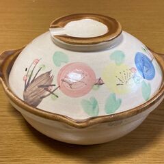 値下げしました！【未使用/長期保管品/お引取り限定】■土鍋/和楽 よせ鍋（17㎝）＋ステンレス鍋（19㎝）セット■の画像