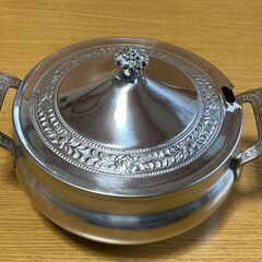 値下げしました！【未使用/長期保管品/お引取り限定】■土鍋/和楽 よせ鍋（17㎝）＋ステンレス鍋（19㎝）セット■の画像