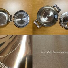 値下げしました！【未使用/長期保管品/お引取り限定】■土鍋/和楽 よせ鍋（17㎝）＋ステンレス鍋（19㎝）セット■の画像