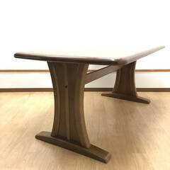 ss8001　カリモク ダイニングテーブル ブラウン 150×85cm karimoku 食卓テーブル リビングテーブル 木製 長角 長方形 4人掛け 茶 ダイニングテーブル 中古の画像