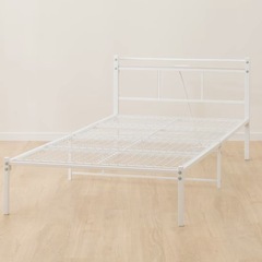 スノコ式パイプベッド　マットレス付きの画像