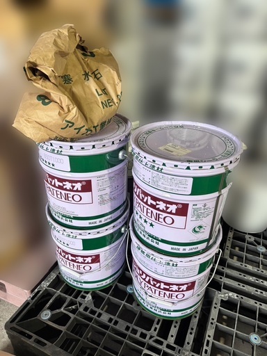 ジョリパットネオ20kg×4缶＋ジョリパットシーラー開封約10kg×１缶＋寒水石20kg×3袋（開封8.2kg×1袋）