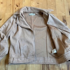 Emsexcite エムズエキサイト　 スエード風　ピンクベージュ　 ライダース　ジャケット　 Mサイズ　の画像