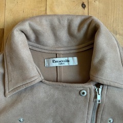 Emsexcite エムズエキサイト　 スエード風　ピンクベージュ　 ライダース　ジャケット　 Mサイズ　の画像