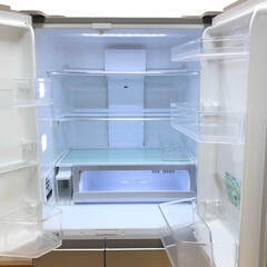 ss8008　パナソニック 冷蔵庫 NR-SPF457X-N 450L 6ドア サテンゴールド Panasonic 大容量 大型 ファミリー向け フレンチドア 冷蔵庫 冷凍庫 観音開き 低めタイプ 冷蔵庫 中古の画像