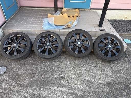 165/55R15 4.5j ➕45 スペーシアMK42 純正アルミ、タイヤセット タイヤ ホイール  PCD100