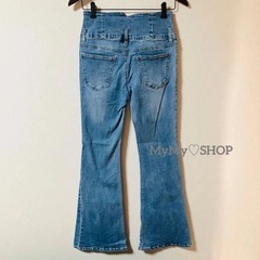 (( 美品 ))ハイウエスト・ブーツカット・フレアデニムパンツの画像