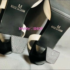 (( 新品 ))スリングバック・バイカラー・ミュールサンダルの画像