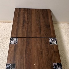 昇降式ローテーブル（ブラウン）の画像