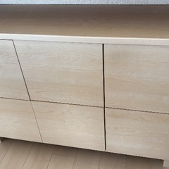 3列2段キャビネット(白木目)の画像