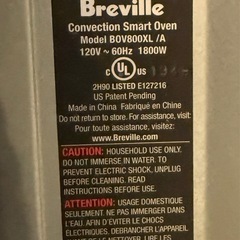 Breville コンベクション　スマート　オーブンBOV800XLの画像