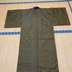 【昭和レトロ/中古/長期保管品】■綿入れ着物（丹前）■無地■こげ茶色■の画像