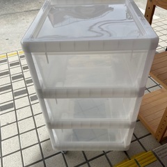 衣類収納】【3段プラケース】クリーニング済み【管理番号1126】五の画像