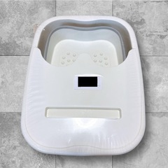 足湯用バケツ お湯を入れるだけ 折り畳み ポータブル リラックス (ホワイト)の画像