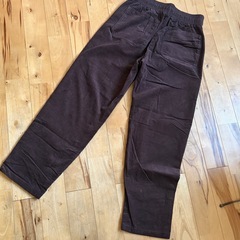 GU ジーユー　 コーデュロイシェフパンツ　 ダークブラウン　焦茶色　 Sサイズの画像