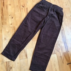 GU ジーユー　 コーデュロイシェフパンツ　 ダークブラウン　焦茶色　 Sサイズの画像