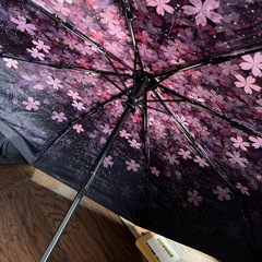 派手なワンタッチ折りたたみ傘の画像