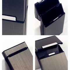 【新品未使用】タバコ 20本収納 アルミ タバコケース 軽量 100mm 葉巻保護カバー 夏場 汗 シガレットケース 対策 (100mm グレー)の画像