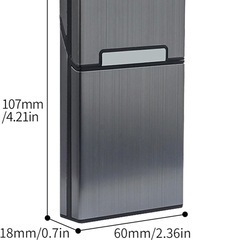 【新品未使用】タバコ 20本収納 アルミ タバコケース 軽量 100mm 葉巻保護カバー 夏場 汗 シガレットケース 対策 (100mm グレー)の画像